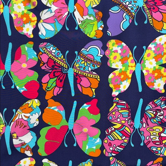 Lilly Pulitzer 🦋 Print Silk One Shoulder Blouse, size 2, like new - Picture 2 of 4